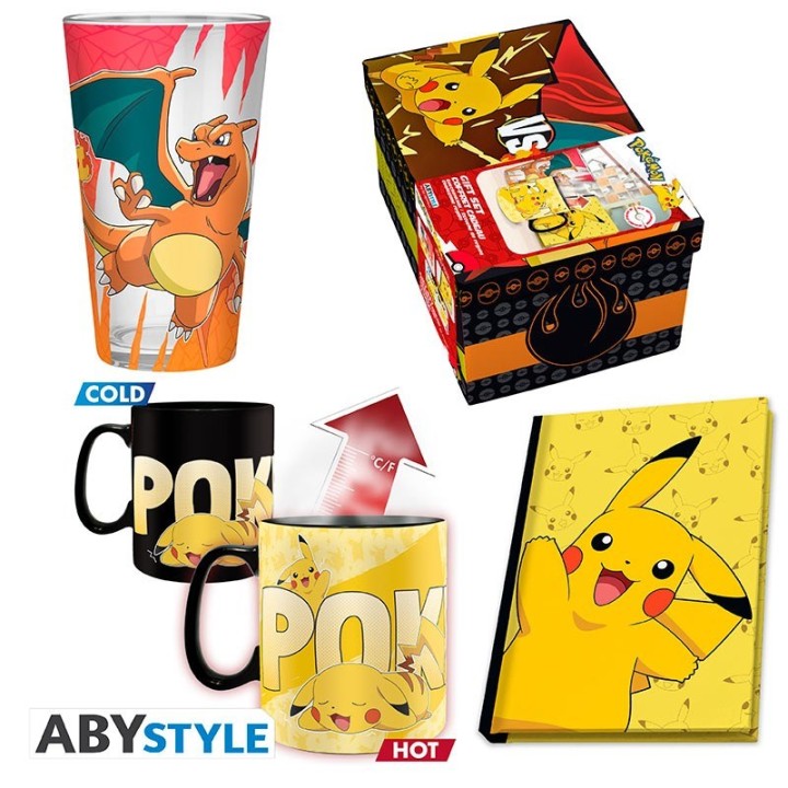 ABYSTYLE POKEMON - Pack Premium Bicchiere in vetro + Tazza + Notebook "Pikachu"