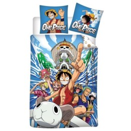 AyMax - ONE PIECE - Copripiumino (140x200cm) + Federe (65x65cm) : "Luffy's crew"