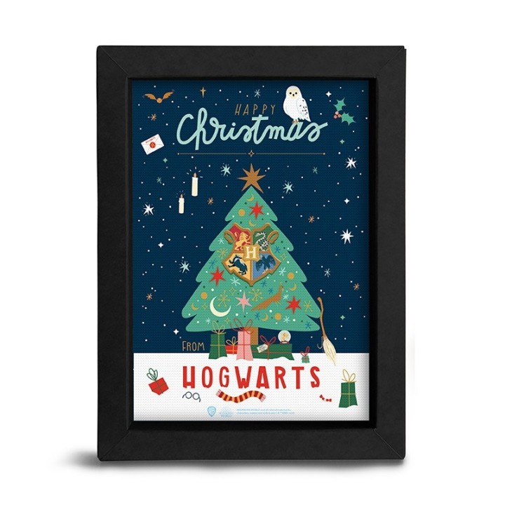 ABYSTYLE HARRY POTTER - Quadro: "Happy Christmas from Hogwarts " 15x20cm