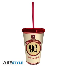 ABYSTYLE HARRY POTTER - Bicchiere con cannuccia 470ml: "Hogwarts Express"