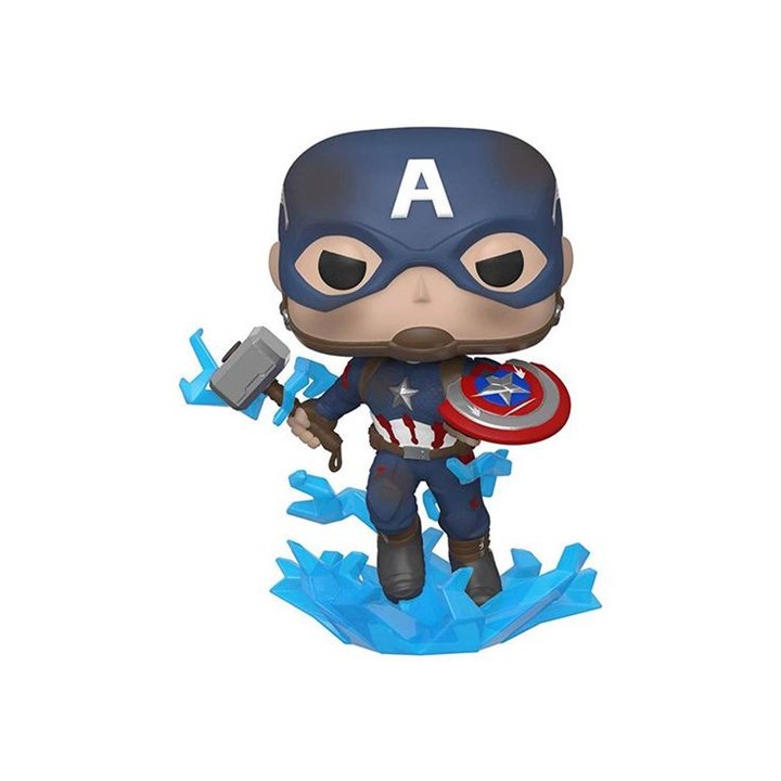 FUNKO POP Marvel: Avengers Endgame - 573 Captain America w/Broken Shield & Mjolnir 9 cm