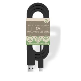 USB A/MicroUSB charge/data Cable 5V/2A- 1m - PACKAGE-FREE - Black