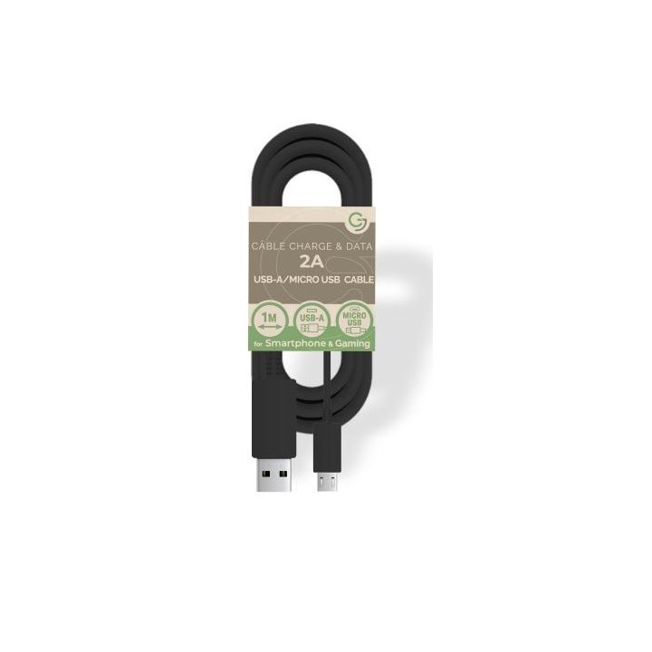 USB A/MicroUSB charge/data Cable 5V/2A- 1m - PACKAGE-FREE - Black