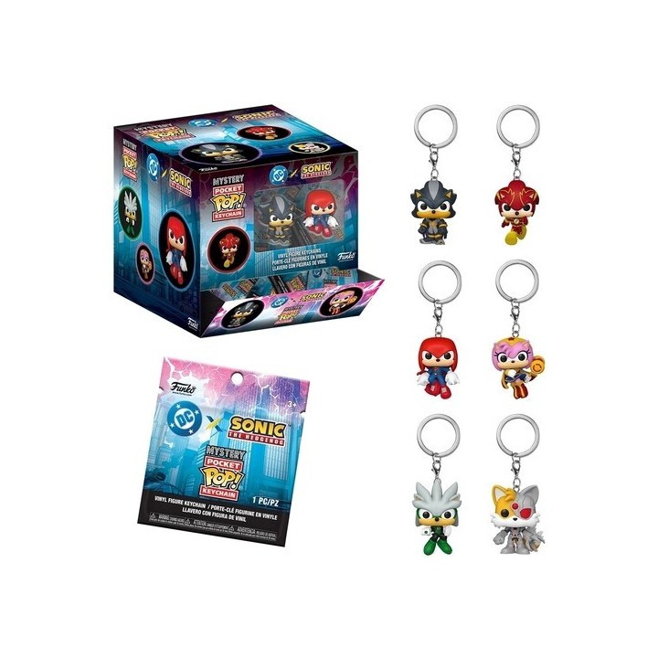 FUNKO POP Mystery Keychain: Justice League & Sonic 12pz