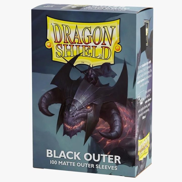DRAGON SHIELD Standard Sleeves - Black Outer Matte Black (100 Sleeves)