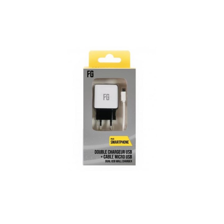 Charger with Micro USB cable- 2,1A- 2USB- A3833- Black