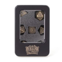 EPIC FORGE 7 dice set 14mm (metal box) - Solid Gold