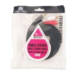 Jack cable 3.5mm male to 3 RCA male (3m) (in freaks and geeks bags + labels)