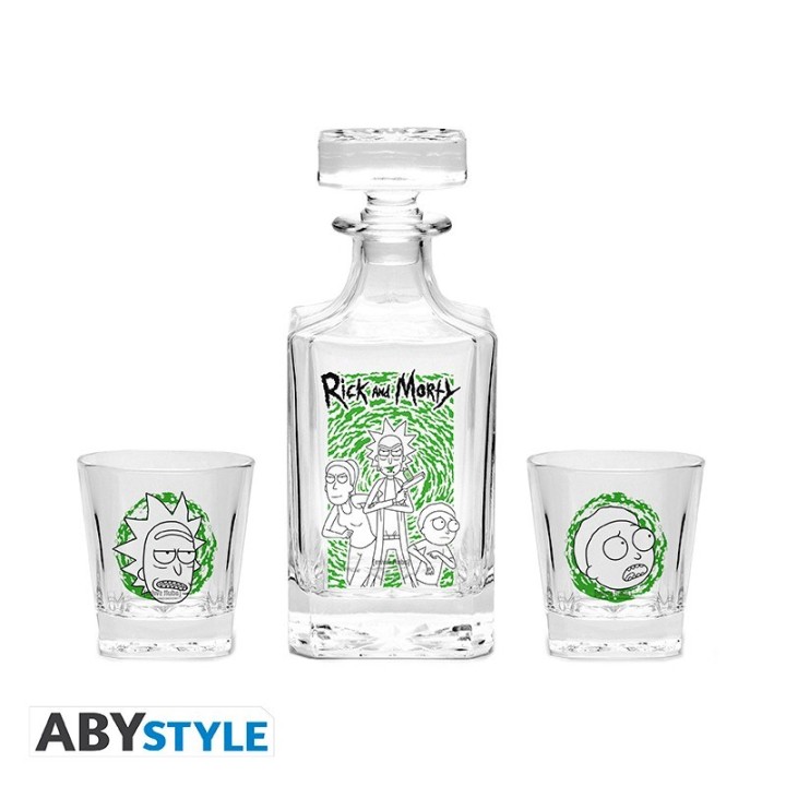 ABYSTYLE RICK AND MORTY - Set Decanter + 2 bicchieri: "Characters"
