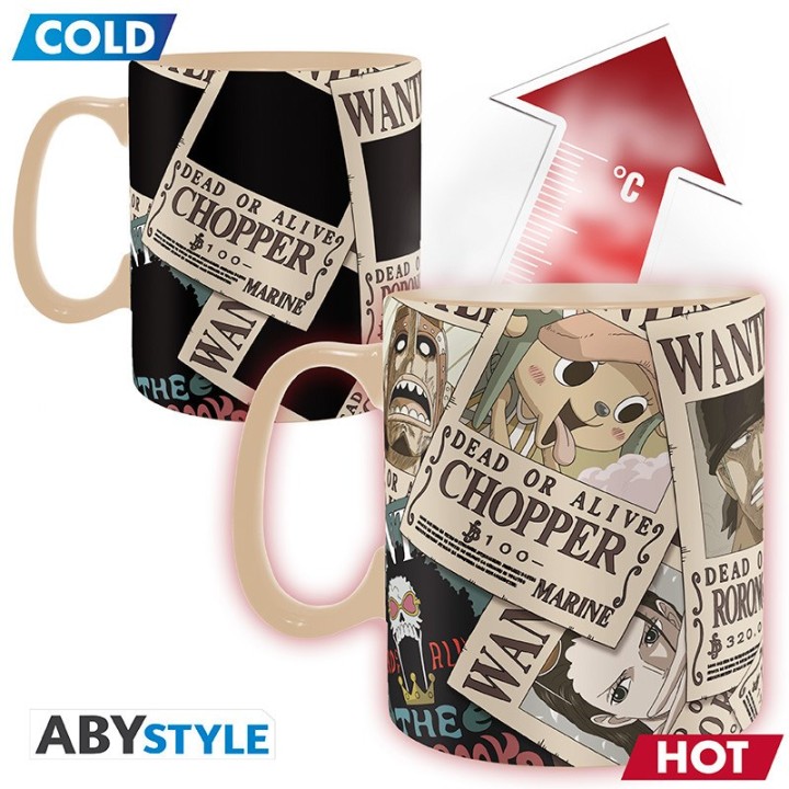 ABYSTYLE ONE PIECE - Tazza termosensibile 460 ml: "Wanted"