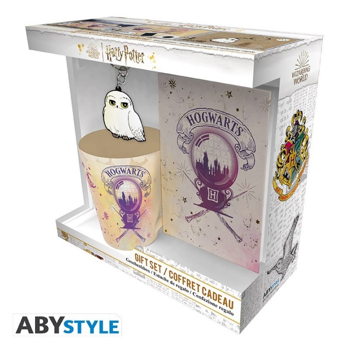 ABYSTYLE HARRY POTTER: Tazza 250ml + Portachiavi PVC + Agenda "Hogwarts"
