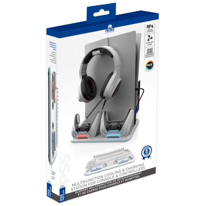 PS5/PS5 Slim RGB Cooling and Charging Station - White