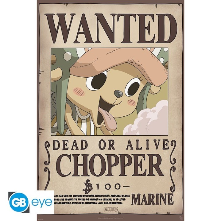 ABYSTYLE ONE PIECE - Poster: "Wanted Chopper new" (91.5x61)