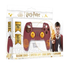 FREAKS AND GEEKS Harry Potter-Silicone Case + Thumbsticks for PS5 Controller - Gryffindor - Red