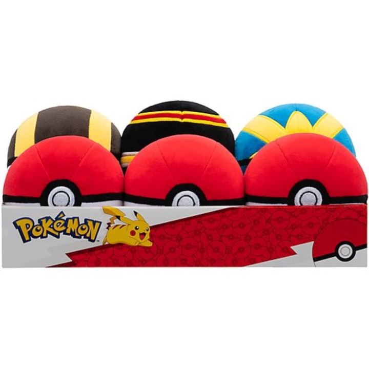 JAZWARES Peluche: Pokemon - PokeBall 12cm Assortito 6pz