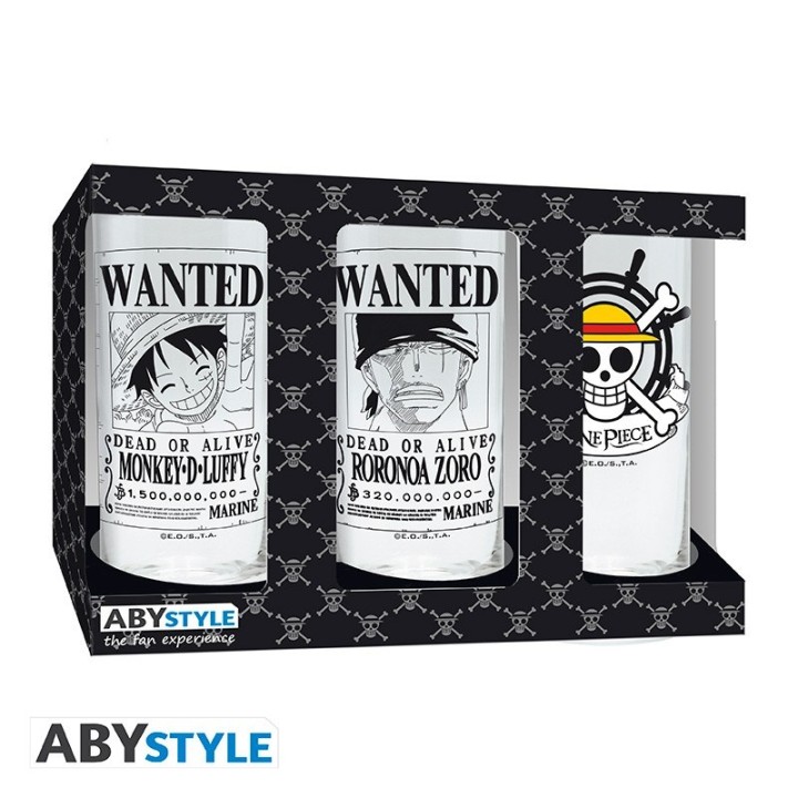 ABYSTYLE ONE PIECE - Set 3 bicchieri in vetro