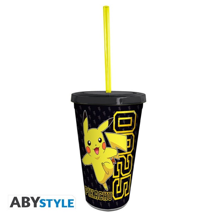 ABYSTYLE POKEMON - Bicchiere con cannuccia 470ml: "Pikachu Collage"