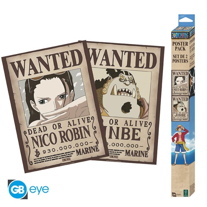 ABYSTYLE ONE PIECE - Set 2 Poster (52x38): "Wanted Robin & Jinbe"