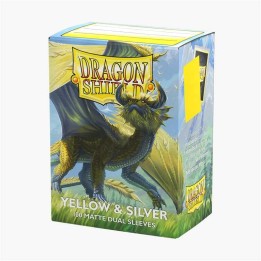 DRAGON SHIELD Dual Matte Sleeves - Yellow & Silver (100 Sleeves)