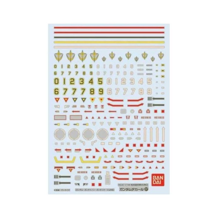 BANDAI GUNDAM DECAL 37 HGUC EARTH FEDERATION MS 2