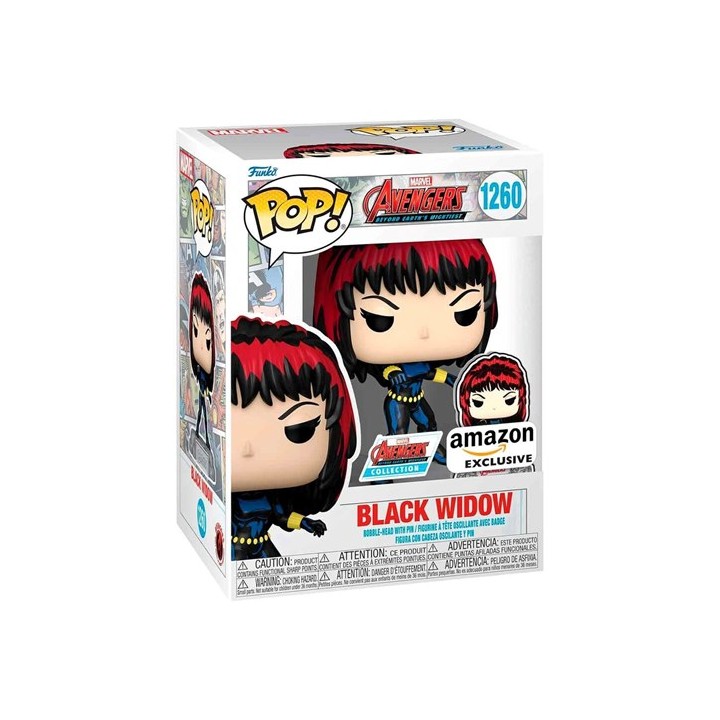 FUNKO POP Marvel: Avengers - 1260 Black Widow With Pin (Exclusive) 9cm