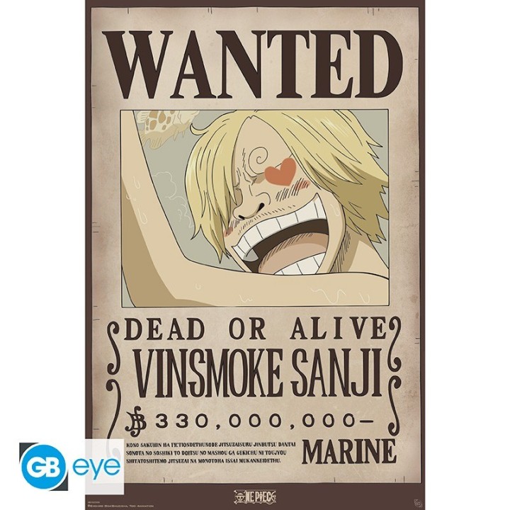 ABYSTYLE ONE PIECE - Poster grande: "Wanted Sanji" (91.5x61)