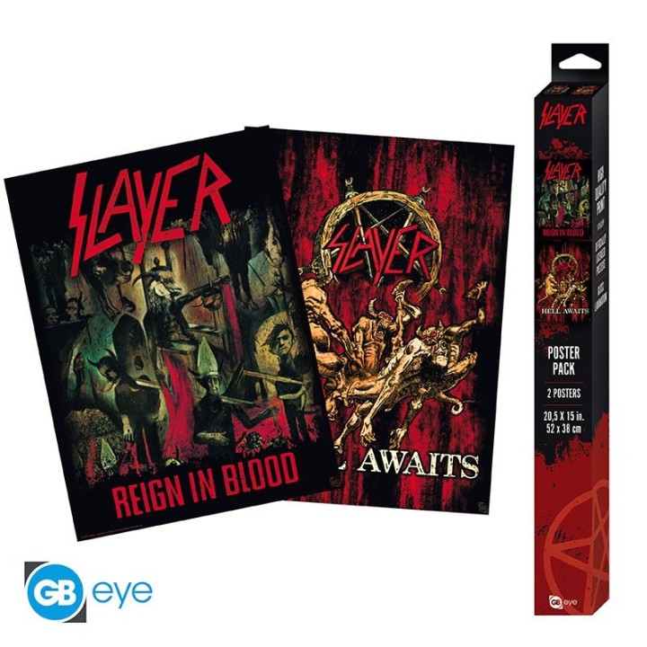 ABYSTYLE SLAYER - Set 2 Poster: "Reign in Blood/Hell Awaits" (52x38)