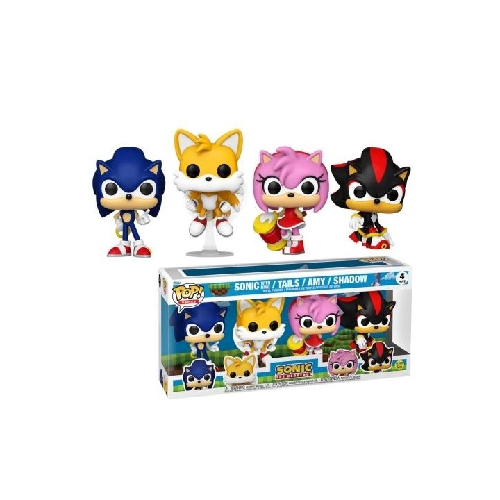 FUNKO POP Games: Sonic The Hedgehog 4Pack - Sonic, Tails , Amy, Shado.