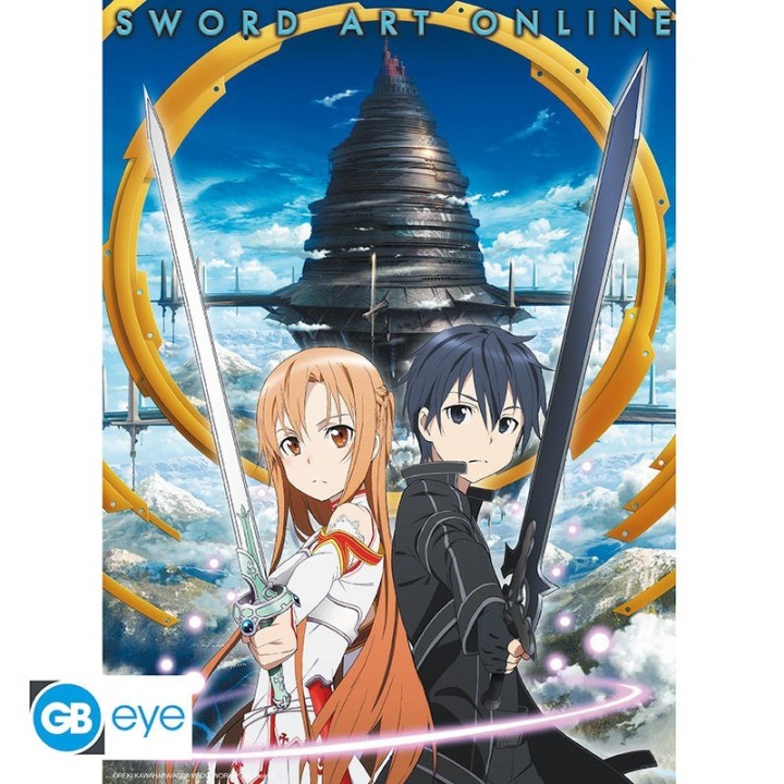 ABYSTYLE SWORD ART ONLINE - Poster 52x38 :" Asuna & Kirito Aincrad"