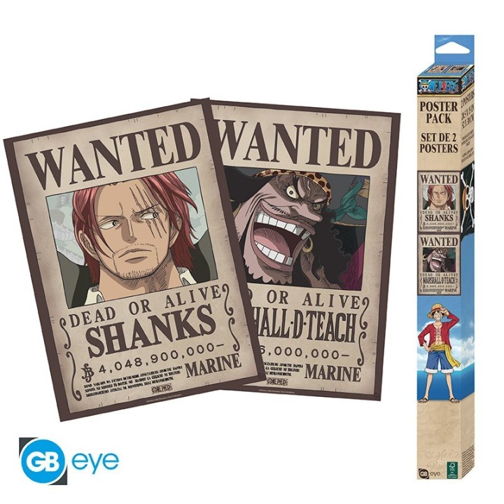 ABYSTYLE ONE PIECE - Set 2 Poster (52x38): "Wanted Shanks & Blackbeard"