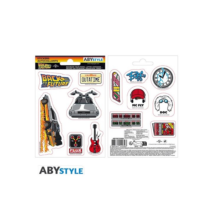ABYSTYLE BACK TO THE FUTURE - Stickers - 16x11cm/2 sheets - Time trav.