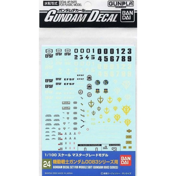 BANDAI GUNDAM DECAL 24 MG MULTIUSE - 0083