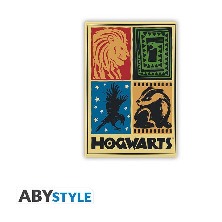 ABYSTYLE HARRY POTTER - Standard Magnet - Hogwarts 4 Houses x4