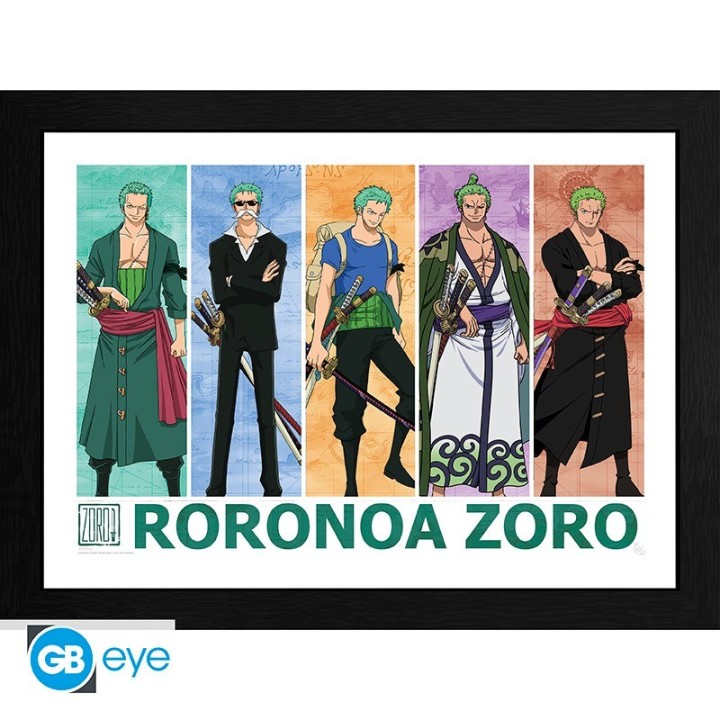 ABYSTYLE ONE PIECE - Stampa Incorniciata: "Pirate Hunter Zoro" (30x40)