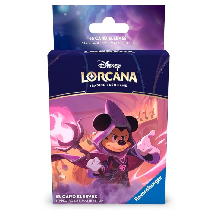 RAVENSBURGER Disney: Lorcana - Set 8 Il Regno di Jafar - 65 Buste Protettive - Mickey Mouse - Wayward Sorcerer