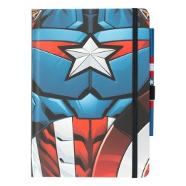 ERIK.QUADERNO PREMIUM A5 CON PENNA MARVEL CAPITAN AMERICA - UNIFORME