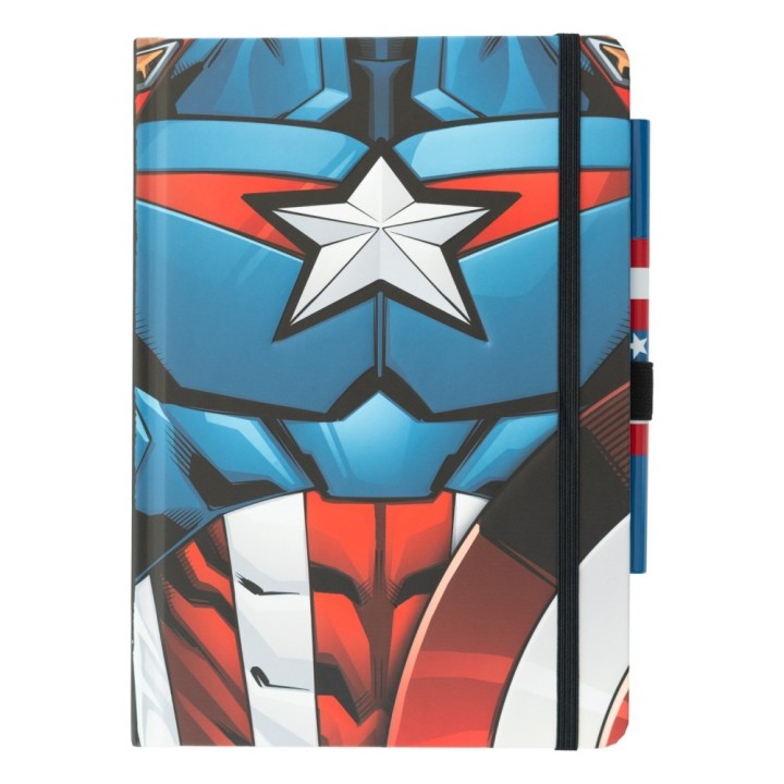 ERIK.QUADERNO PREMIUM A5 CON PENNA MARVEL CAPITAN AMERICA - UNIFORME