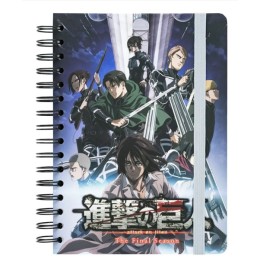 ERIK.QUADERNO COPERTINA RIGIDA A5 ATTACK ON TITAN