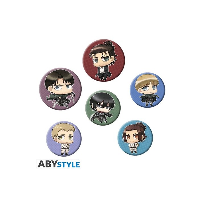 ABYSTYLE ATTACK ON TITAN - Set 6 spille: Personaggi chibi