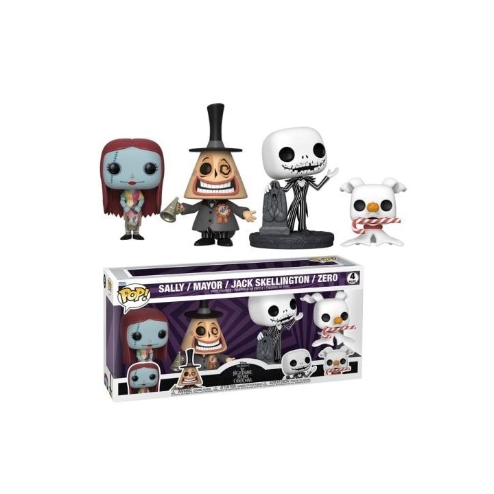 FUNKO POP Disney: The Nightmare Before Christmas 4Set - Sally, Mayor,.
