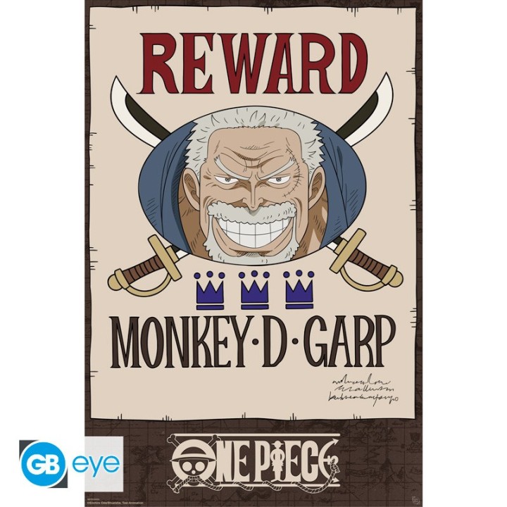 ABYSTYLE ONE PIECE - Poster Maxi (91.5x61): "Wanted Garp Cross Guild"