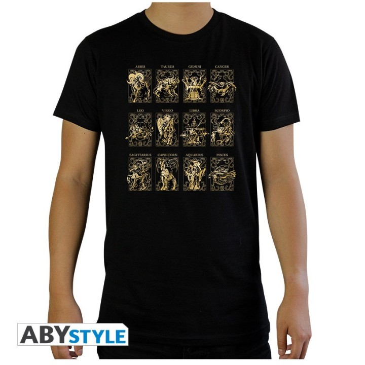 SAINT SEIYA - Tshirt "12 Golden Saints" man SS black - basic *Medium - Men's T-shirts