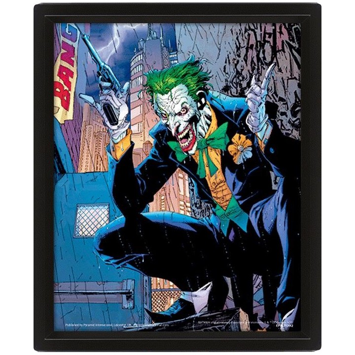 PYRAMID JOKER (BANG) - POSTER 3D LENTICULAR INCORNICIATO