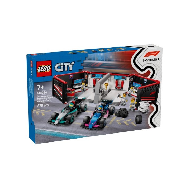 LEGO 60444 Garage con monoposto Mercedes-AMG e Alpine F1