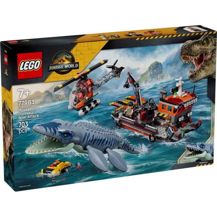 LEGO 77983 JURASSIC WORLD - Attacco alla barca del dinosauro Mosasaurus