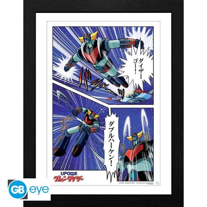 ABYSTYLE GRENDIZER - Poster incorniciato: "Goldrake in azione" (30x40)