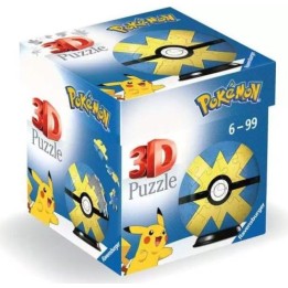 RAVENSBURGER Pokémon Quick Ball gialla-blu3D Puzzleball 54 pezzi