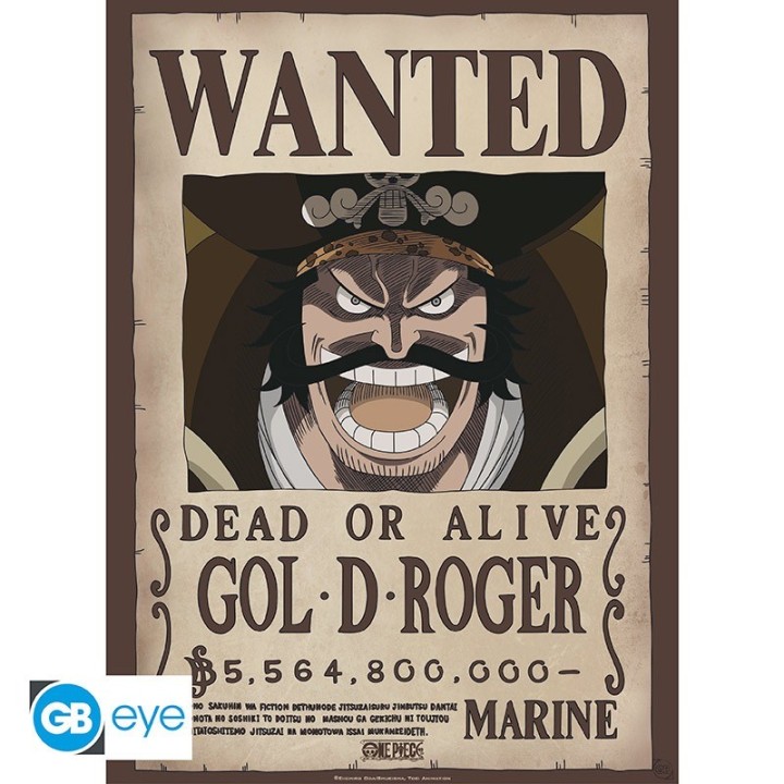 ABYSTYLE ONE PIECE - Poster: "Wanted Gol D. Roger" (52x38)