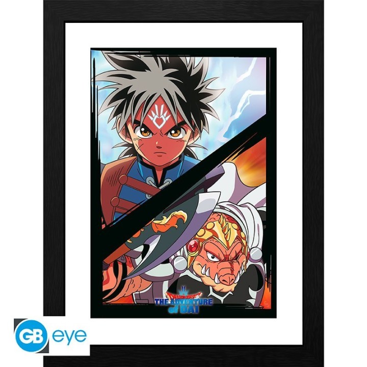 ABYSTYLE DRAGON QUEST - Poster incorniciato: "Dai vs Crocodine" (30x40)