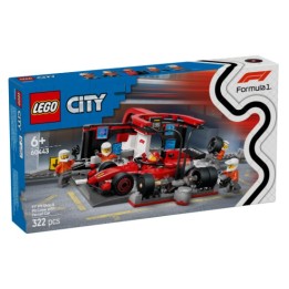 LEGO 60443 Pitstop e meccanici con monoposto Ferrari F1